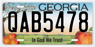 GA license plate QAB5478