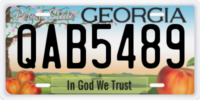 GA license plate QAB5489