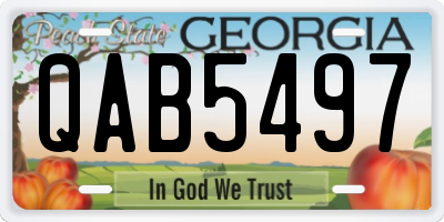 GA license plate QAB5497