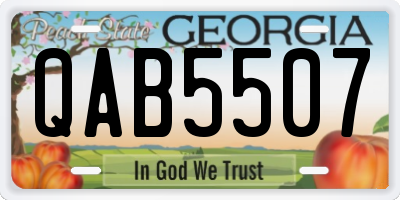 GA license plate QAB5507