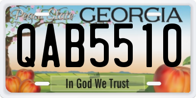 GA license plate QAB5510