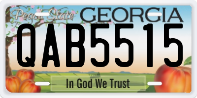 GA license plate QAB5515