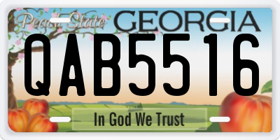GA license plate QAB5516
