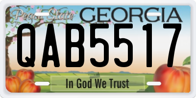 GA license plate QAB5517