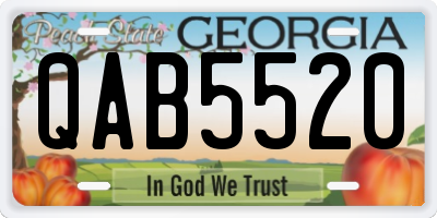GA license plate QAB5520
