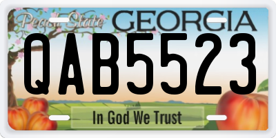 GA license plate QAB5523