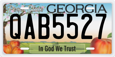 GA license plate QAB5527