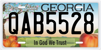 GA license plate QAB5528