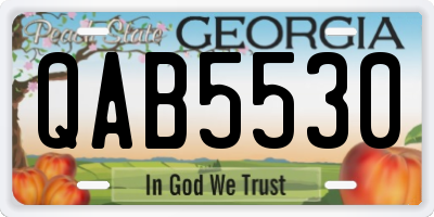 GA license plate QAB5530