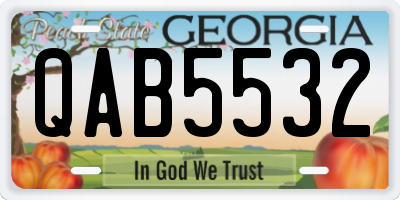 GA license plate QAB5532