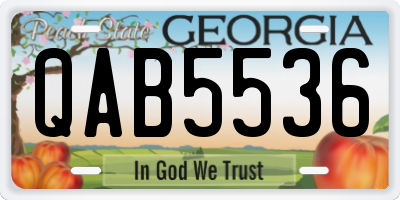 GA license plate QAB5536