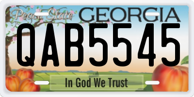 GA license plate QAB5545