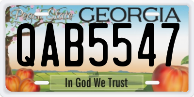 GA license plate QAB5547
