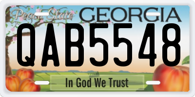 GA license plate QAB5548