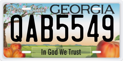 GA license plate QAB5549