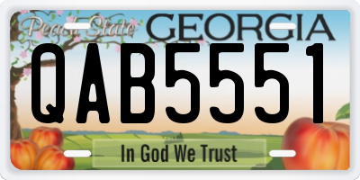 GA license plate QAB5551
