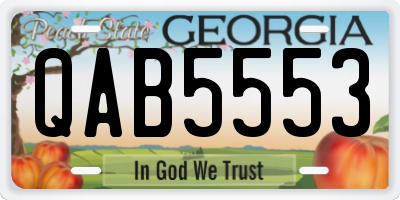 GA license plate QAB5553