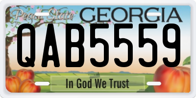 GA license plate QAB5559