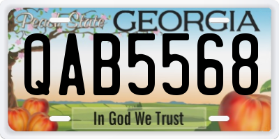 GA license plate QAB5568