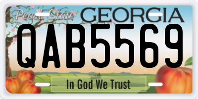 GA license plate QAB5569