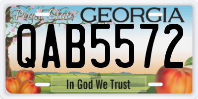 GA license plate QAB5572
