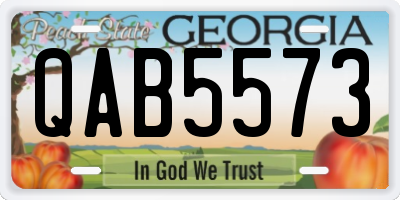 GA license plate QAB5573