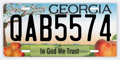 GA license plate QAB5574