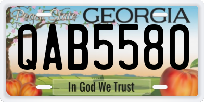 GA license plate QAB5580