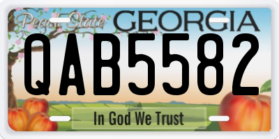 GA license plate QAB5582