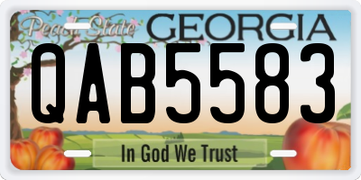 GA license plate QAB5583