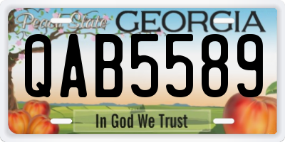 GA license plate QAB5589