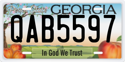 GA license plate QAB5597