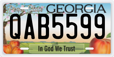 GA license plate QAB5599