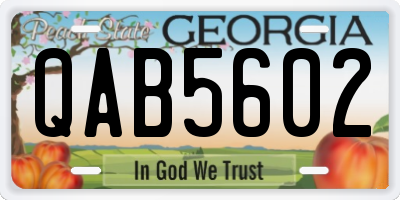 GA license plate QAB5602