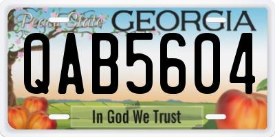 GA license plate QAB5604