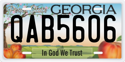 GA license plate QAB5606