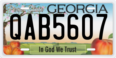 GA license plate QAB5607