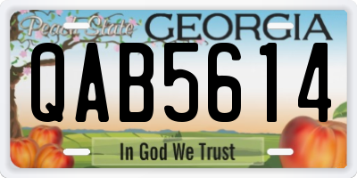 GA license plate QAB5614