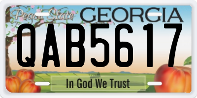GA license plate QAB5617