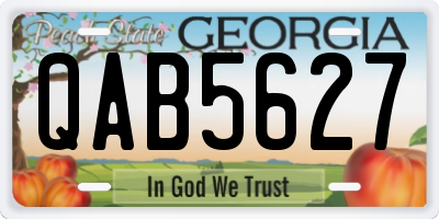 GA license plate QAB5627