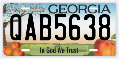 GA license plate QAB5638