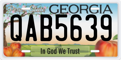 GA license plate QAB5639