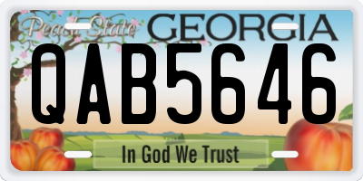 GA license plate QAB5646