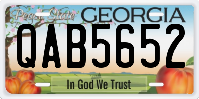 GA license plate QAB5652