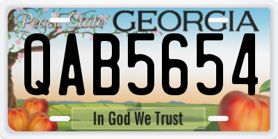 GA license plate QAB5654
