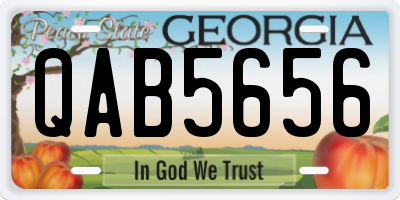 GA license plate QAB5656
