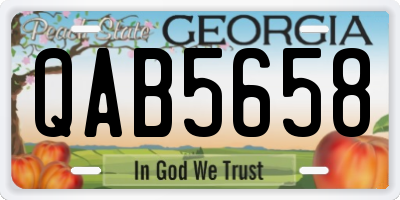 GA license plate QAB5658