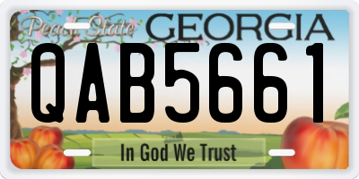 GA license plate QAB5661