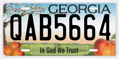 GA license plate QAB5664