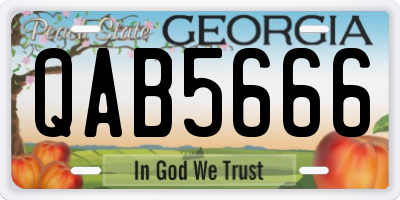 GA license plate QAB5666